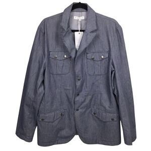 Twice Utility Casual Flap Pockets Collared Snap Jacket Blazer Women's Size XL